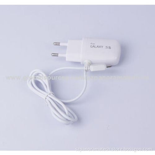 European Pin Wall Charger for iPhone 5, 5S, 5C, 100-220V Input, 5V-1,000mA Output, Nice Design